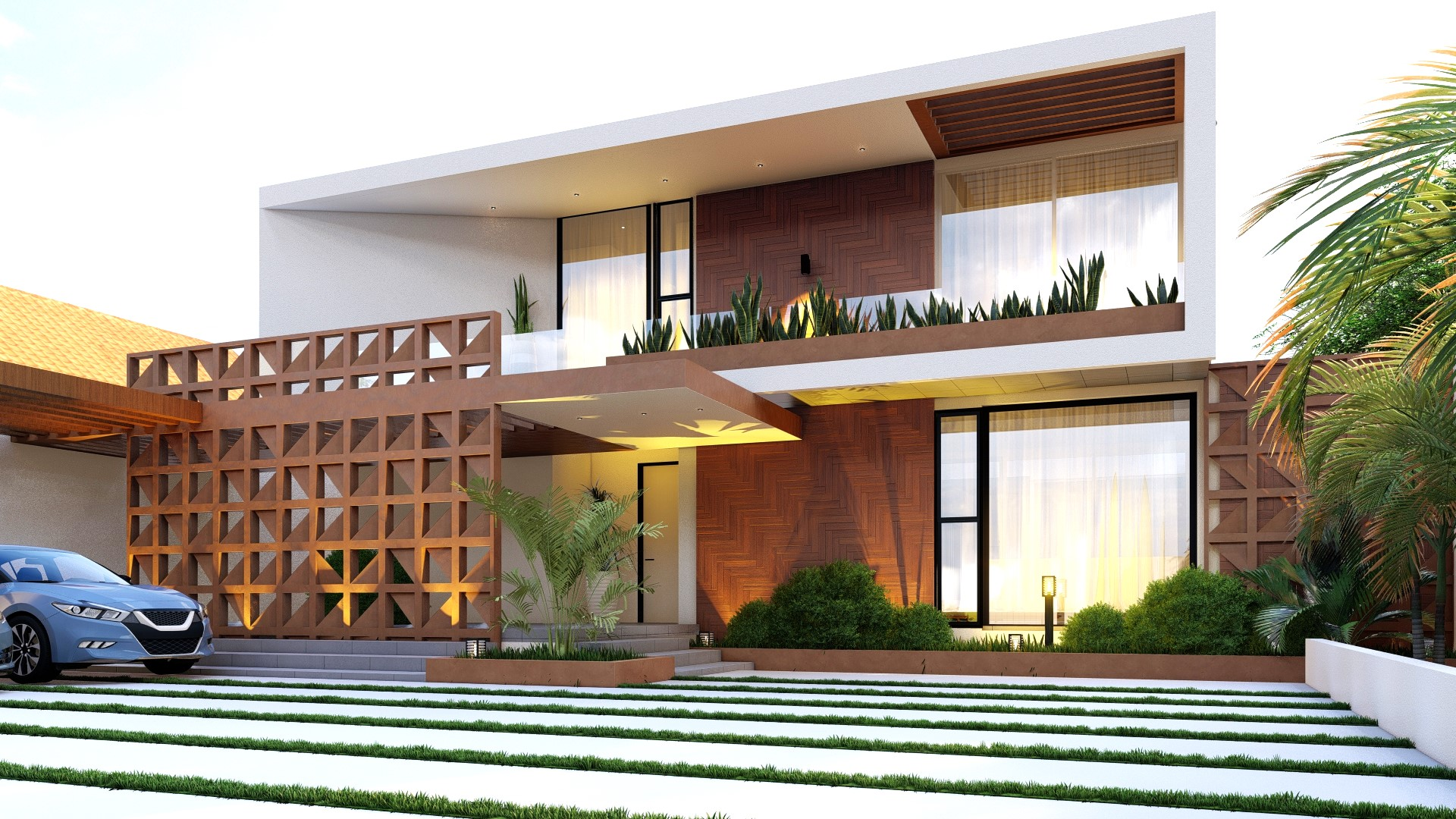 Lattice House — modern 4-bedroom home design by Shelterstack